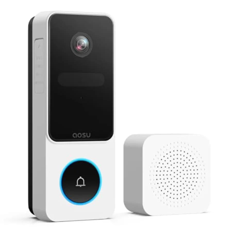 Campanello con Telecamera Wireless - Visione da Capo a Piedi, Videocitofono WiFi 2.4GHz con Campanello, Supporto Archiviazione Locale, Rilevamento Intelligente delle Persone