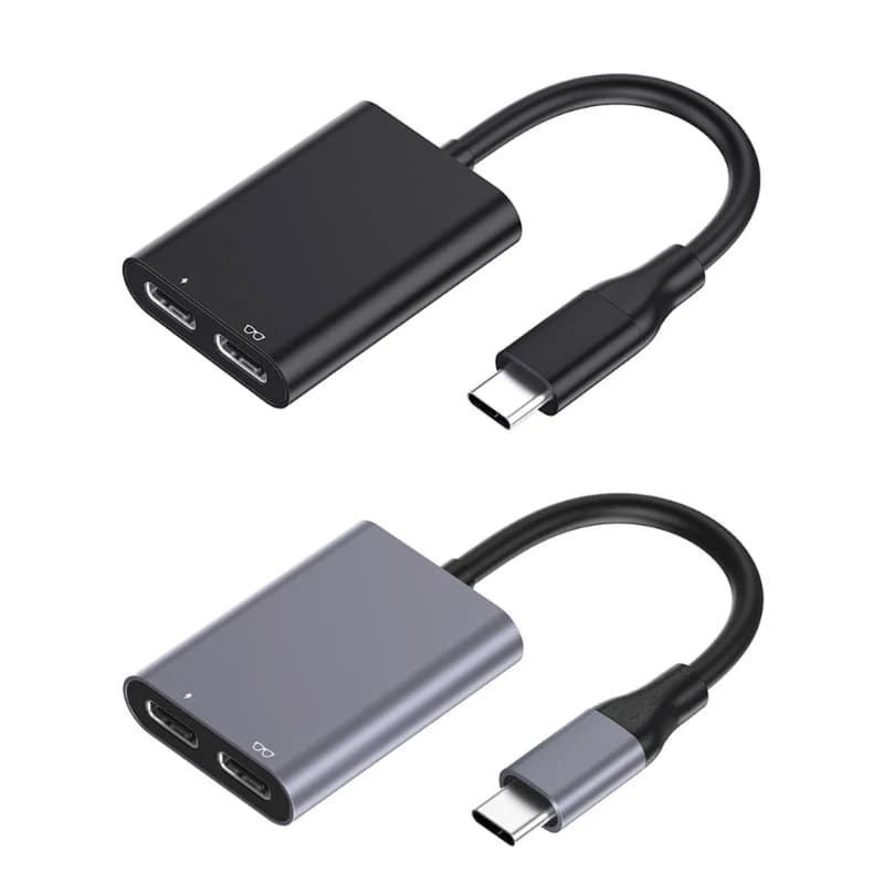 USB Hub C 2 in 1 Docking station of AR glasses offering recharge and transmission of PD data