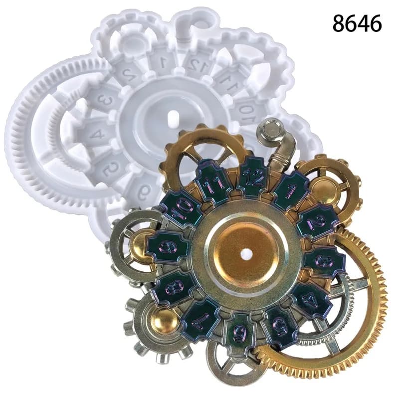 Watch with mechanical dial, pendant, epoxy mold, DIY wall clock, semi-three-dimensional mechanical watch, silicone molds