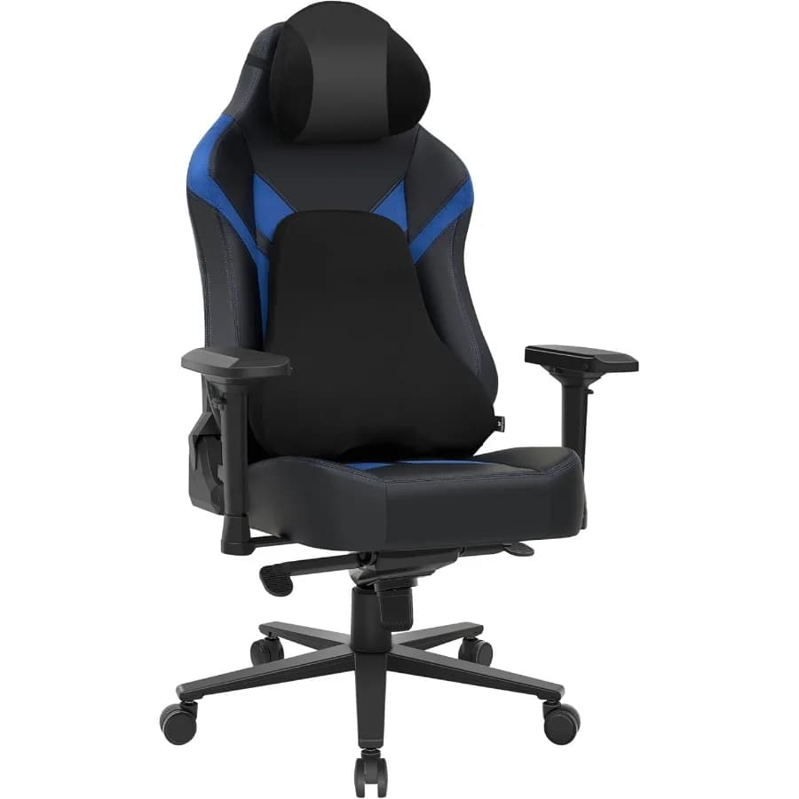 Sedia da gioco ergonomica per l'home office e la configurazione del gioco con braccioli regolabili 4D, design con schienale alto e testata integrata