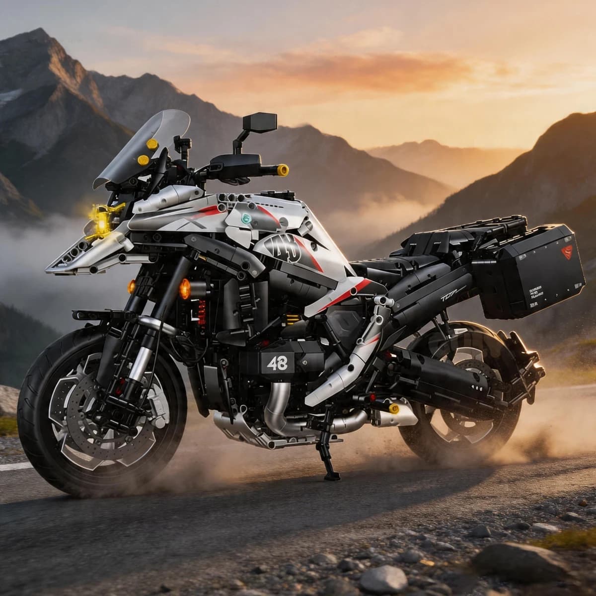 Blocchi da Costruzione Moto R1300GS 1:5 High-Tech, Modello di Motocicletta in Mattoncini, Giocattolo per Bambini