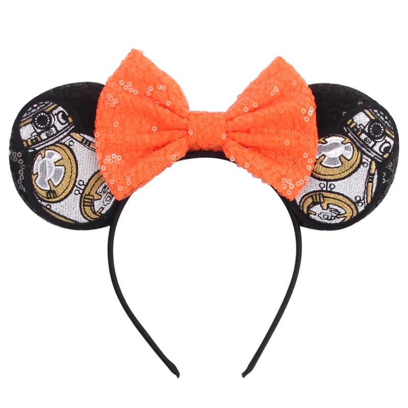 1pc Mickey Mouse Ear Hairband Astronaut Pattern Sparkle Bow Children's Hair Hoops Party Performance Prop Hair Accessories