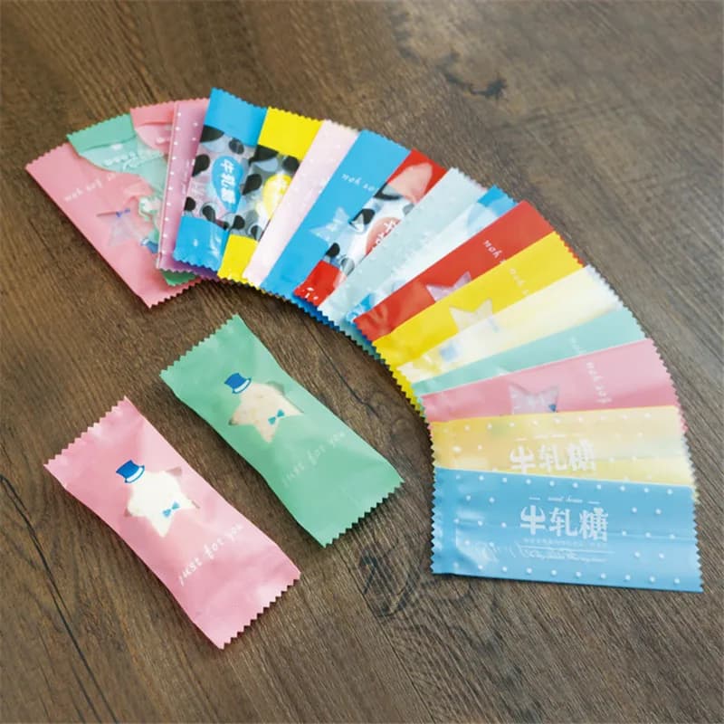 200 sacchetti da 4x9,5 cm per confezionare caramelle al nougat fatte a mano, involucri per caramelle al latte, confezioni alimentari