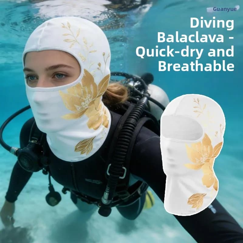 Cappello Traspirante per Nuoto e Snorkeling con Protezione UV, Maschera per Bikini Estiva da Surf per Adulti Unisex con Motivo Floreale