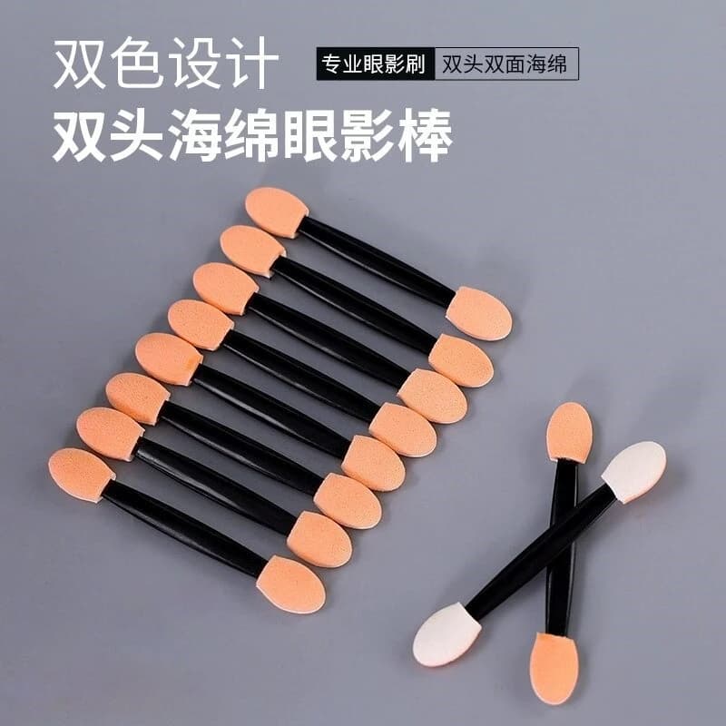 Applicatori monouso in spugna per ombretto a doppio lato da 50 pezzi con contenitore 7,5/6,5/3,5 cm Pennelli per ombretto Applicatore per trucco