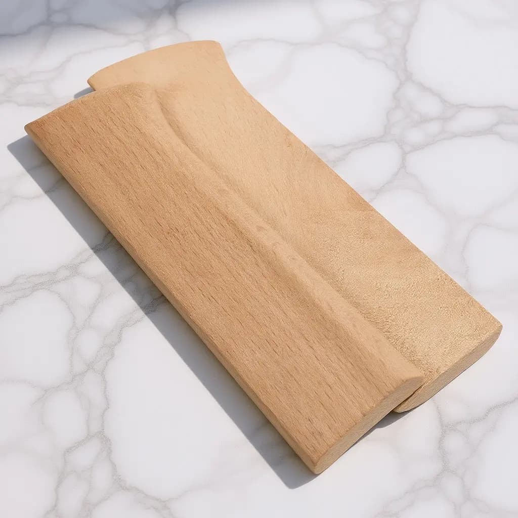 2Pcs Beechwood Kitchen Knife Handle Replacement Repair Kit Wooden Anti-Slip Grip for Japanese Chef Knife Comfortable Ergonomic