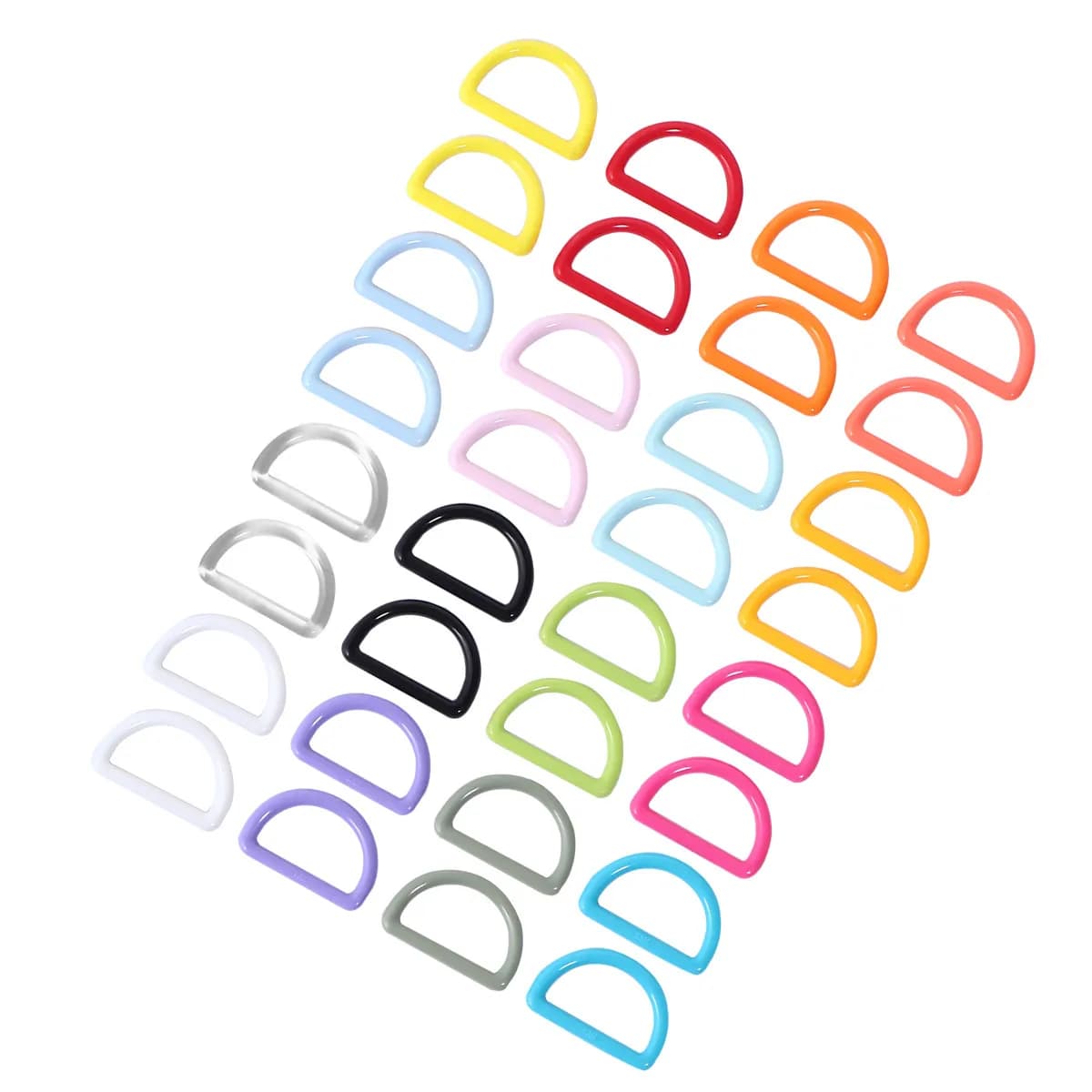 32Pcs Plastic D Ring Buckles Multipurpose Non-Slip Adjustable Straps for Bags Luggage Backpacks Clothes D Ring