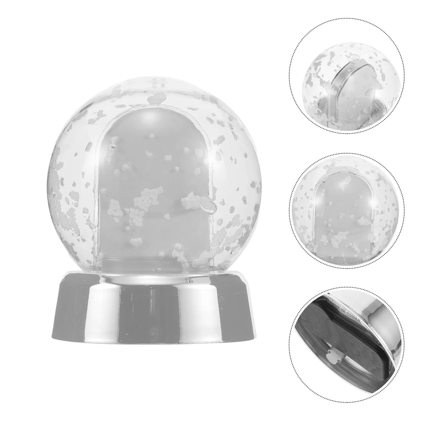 Globo di Neve Vuoto per Foto, Cornice in Plastica per Sublimazione, Decorazione Natalizia, Globo di Neve con Inserto per Foto 11x8cm