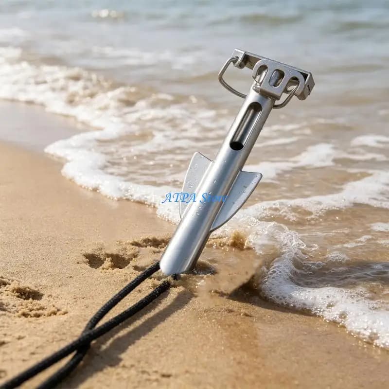 U13C Lake and River Beach Mooring Tool in Stainless Steel for Small Boats and Float Tubes, Shallow Water Anchors Use