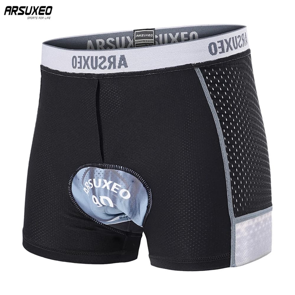 ARSUXEO Intimo da ciclismo da uomo 5D Gel Pad Pantaloncini MTB antiurto Maglia traspirante Mutande da bicicletta Pantaloncini da bici da strada Asciugatura rapida