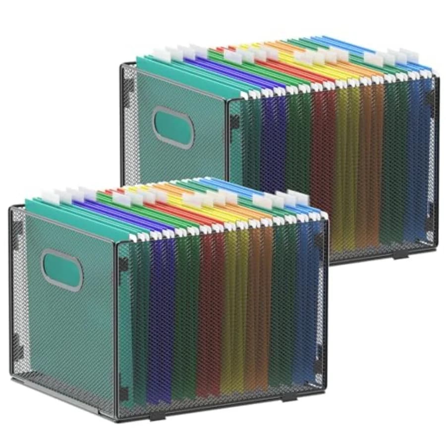 Organizzatore per documenti sospeso in rete, contenitore per cartelle, scatola porta documenti, organizer per schedario, scatole portaoggetti formato Letter