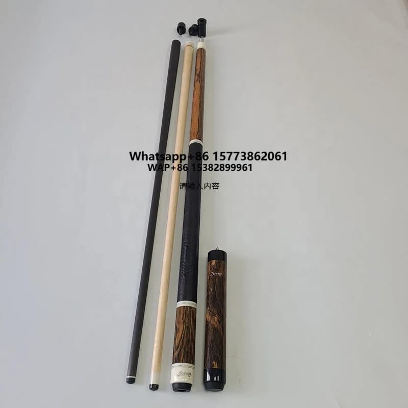Nuove Stecche da Biliardo Jassinry in Legno d'Ebano Dorato, 58 Pollici + Punta da 13mm, Asta in Carbonio con Perno Radiale e Prolunga