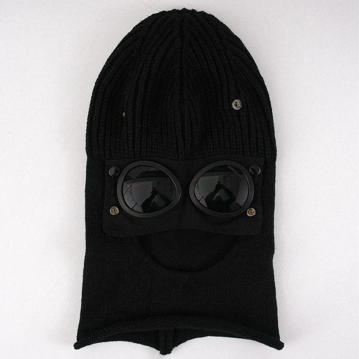 For Cp Tactical Knitted Balaclava with Goggles Streetwear Warm Winter Full Face Mask Hat for Men Women Outdoor Casual Ski Riding