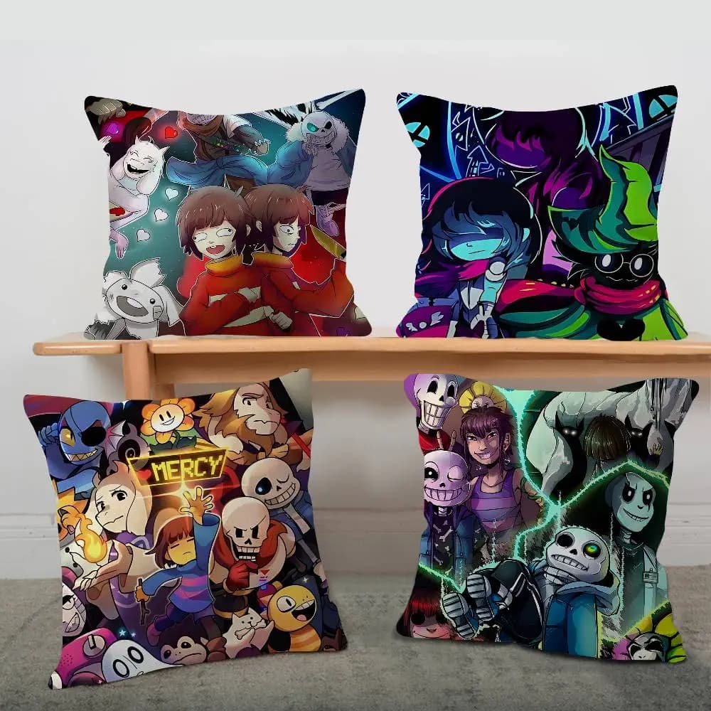 Hot Video Game U-Undertale Cushion Cover Car Throw Pillow Case For Sofa Car Christmas Gift 40x40cm 45x45cm
