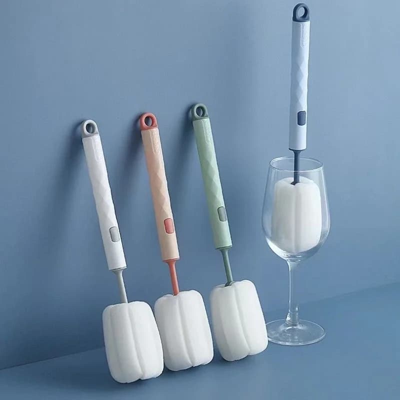 Ciuccio Tazza Spazzole per pulizia capezzoli Set Spazzola per biberon in silicone Rotazione a 360 gradi Testa morbida portatile per bambini Irrigazione per uso alimentare