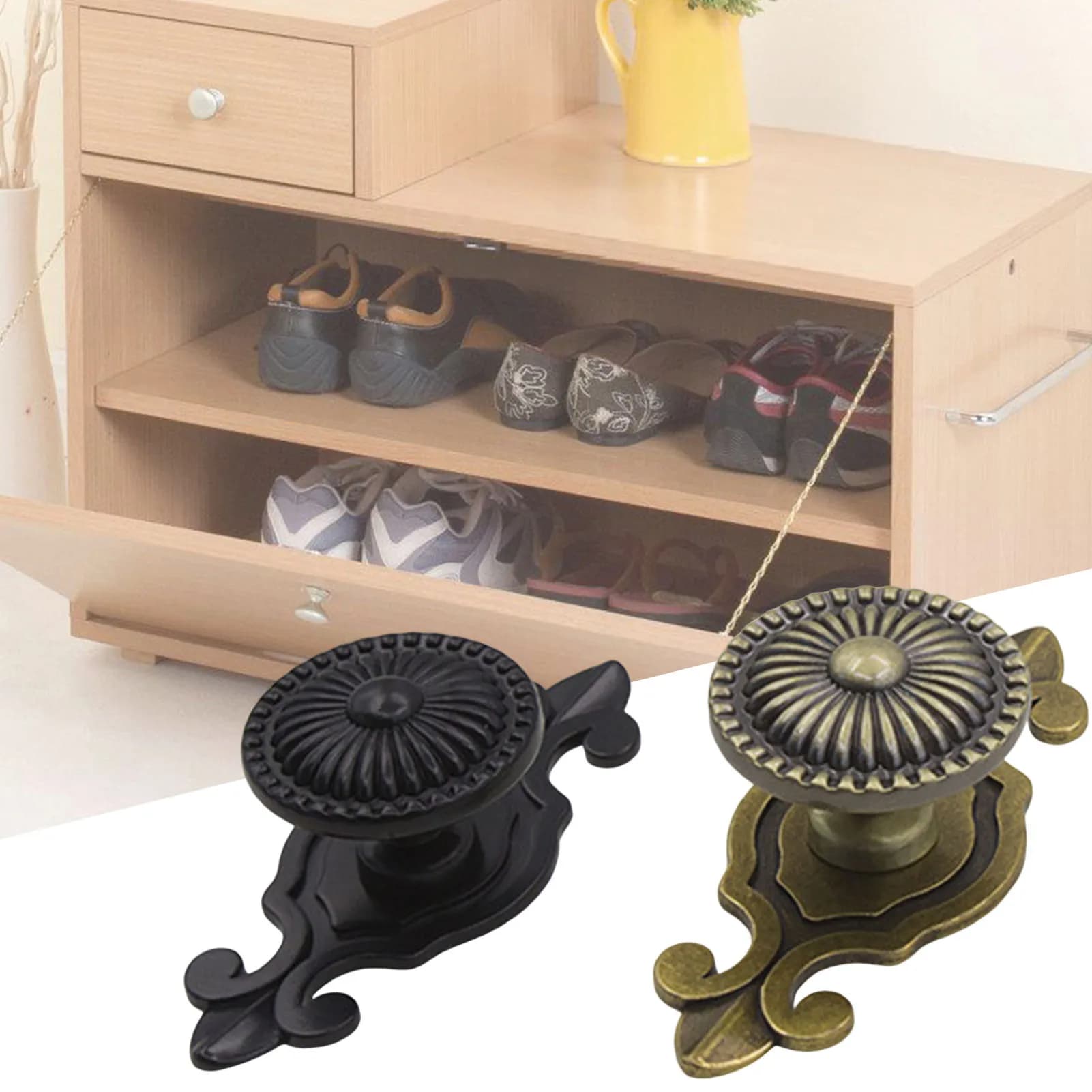 Maniglia per mobili per mobili Manopole per comò a fungo retrò Design con motivo rustico Manopole per porte rotonde Maniglie per armadi Armadio da cucina