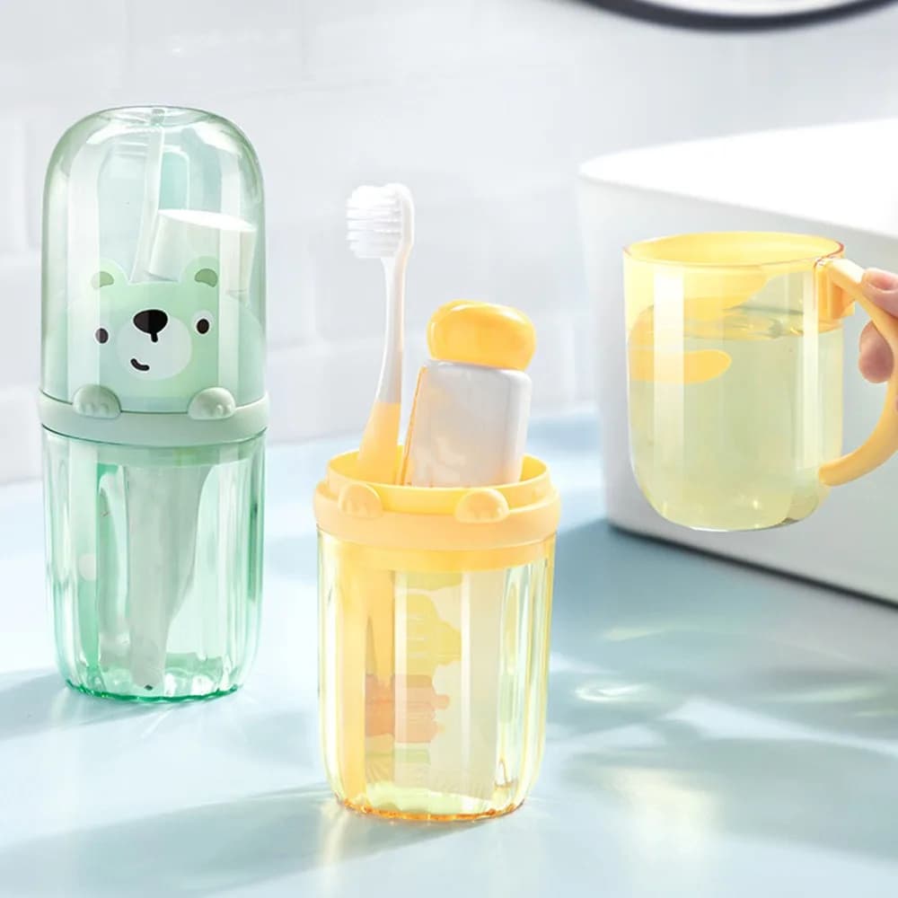 Portaspazzolino con Manico Staccabile, Contenitore Igienico Multifunzione per Dentifricio, Organizer Portatile in PP per Bagno, Uso Quotidiano