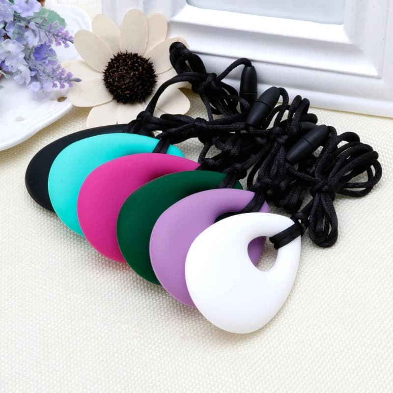 Silicone Teardrop Del Pendente Collana Dentizione Del Bambino Massaggiagengive Autismo Sensoriale Da Masticare