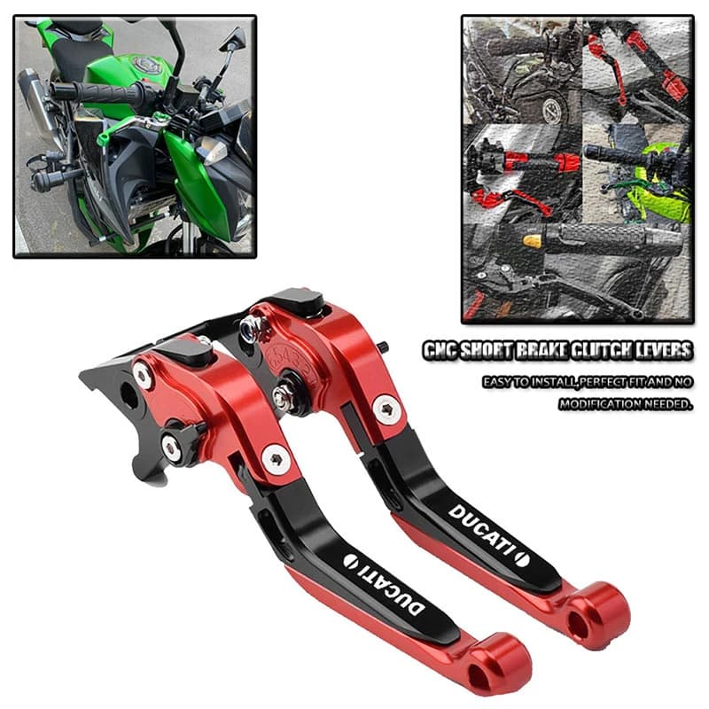 Leve Freno e Frizione Regolabili Pieghevoli per Moto Ducati Monster 659 696 795 796 ABS Scrambler 800 1100