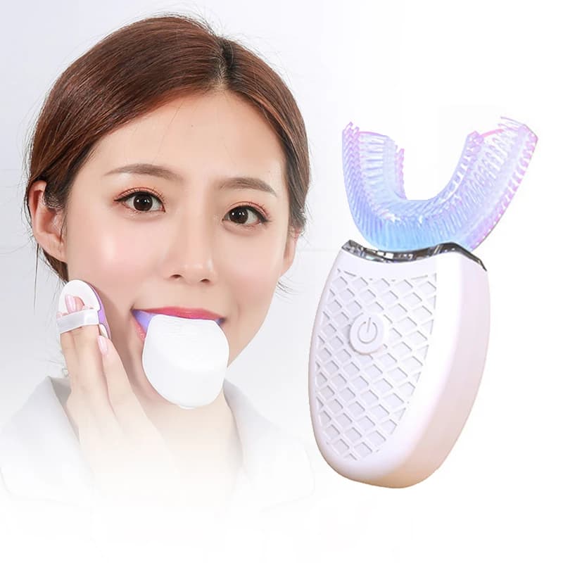 Bocca automatica per spazzolino a forma di U con spazzolino elettrico che carica la spazzolino elettrico per denti bianchi con vibrazione ultrasonica