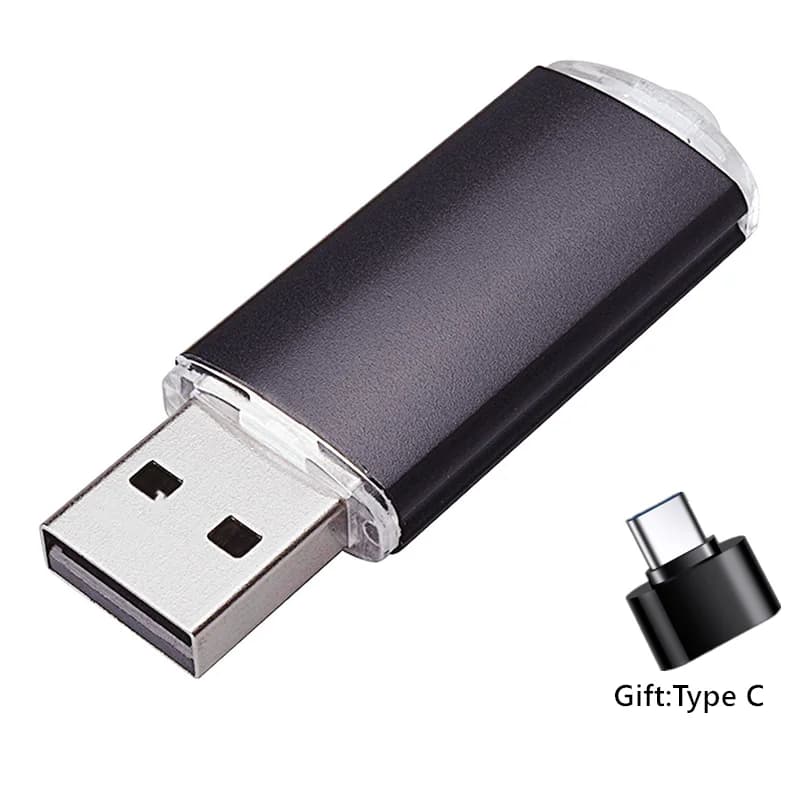 Chiavetta USB 64 GB metallo 2.0 Pendrive 4 GB 8 GB 16 GB 32 GB Chiave USB 128 GB Chiavetta USB invia adattatore di tipo C