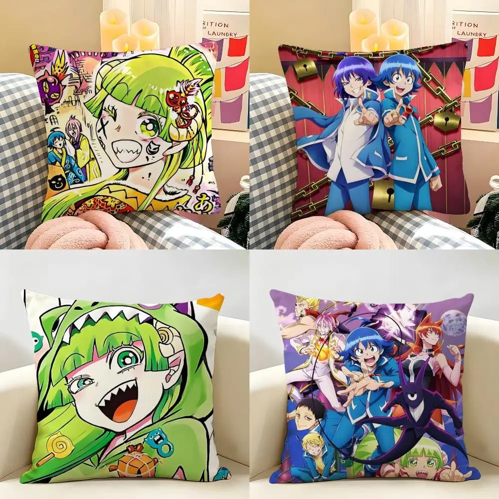 Welcome To D-Demon School Cushion Cover Natural Linen Organic Fabric Double-Sided Printing Room Sofa Decor Pillow Case