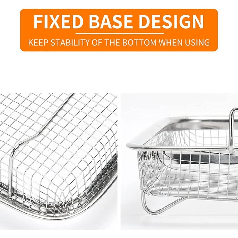 1 piece air fryer basket for oven, stainless steel grill basket, non-stick mesh basket, air fryer basket