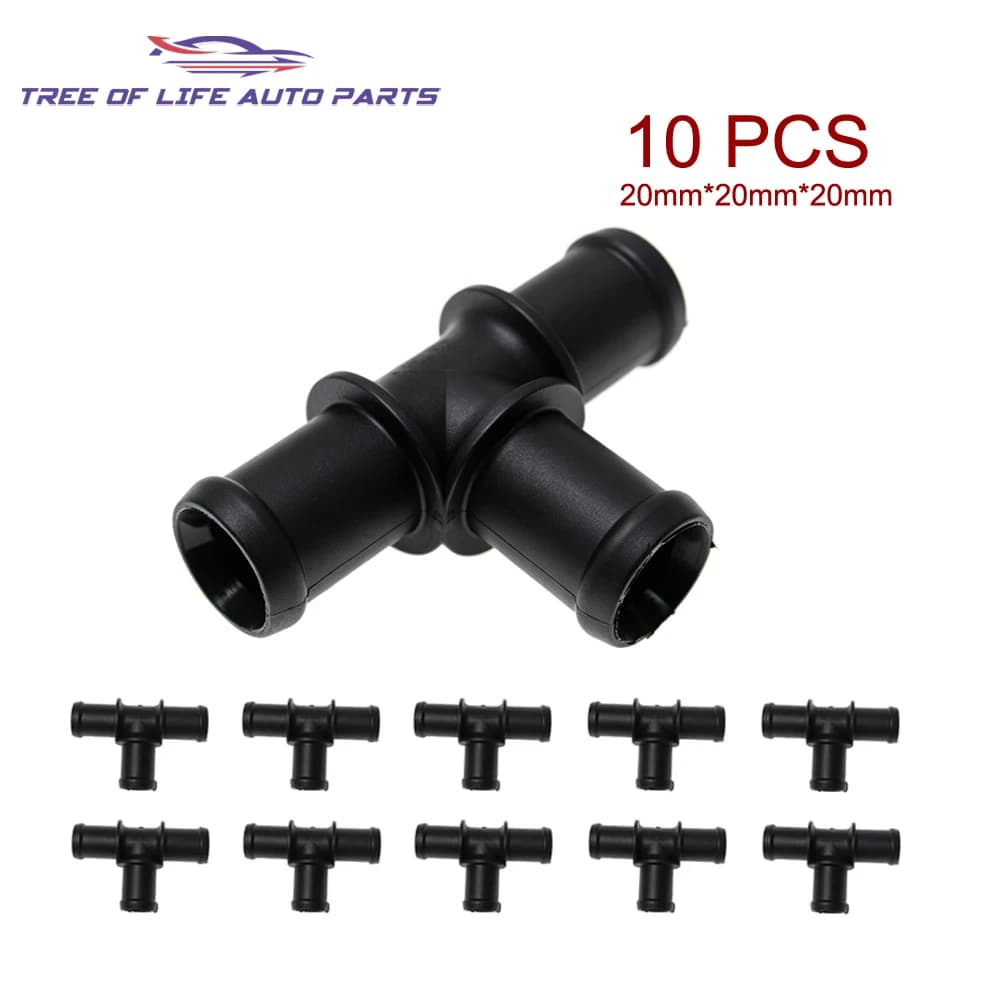1/2/5/10x Coolant Water Hose Coupling Tee Connector For Jetta Caddy Golf Tiguan Sharan Touran A3 A4 A5 A7 A8 Q3 Q5 Q7 N90760601