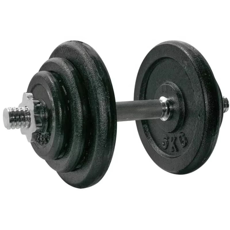 Adjustable 50KG Barbell with Weight Plates Gym Equipment Black Painted Dumbbell