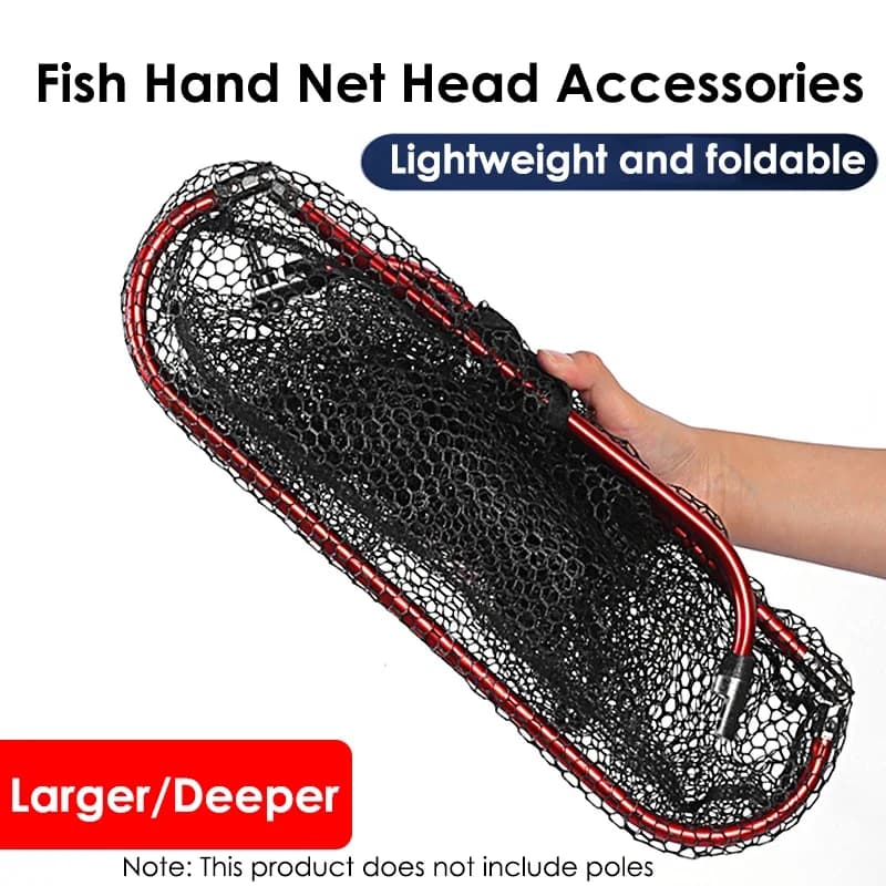 1 set, accessori per testa a rete pieghevole, inclusi rete in nylon gommato nero e telaio a testa netta in lega di alluminio rosso