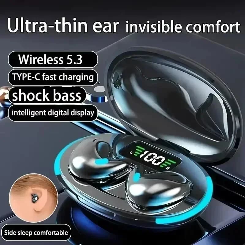 Nuovi Auricolari Wireless X55 con Riduzione del Rumore, Bluetooth 5.3, per Sport, Giochi e Sonno, Cuffie Stereo HIFI