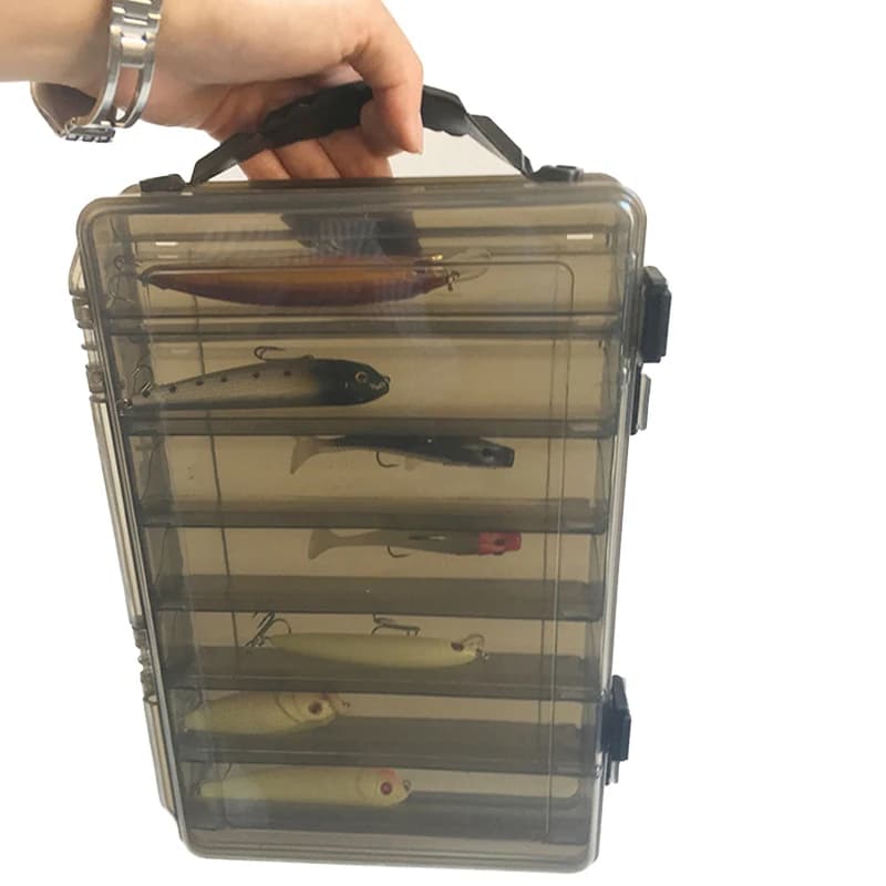 High Quality Large Capacity Fishing Tackle Box Double-decker Sub-Bait Box Portable Lure Hook Boxes Storage Double Sided Fishing