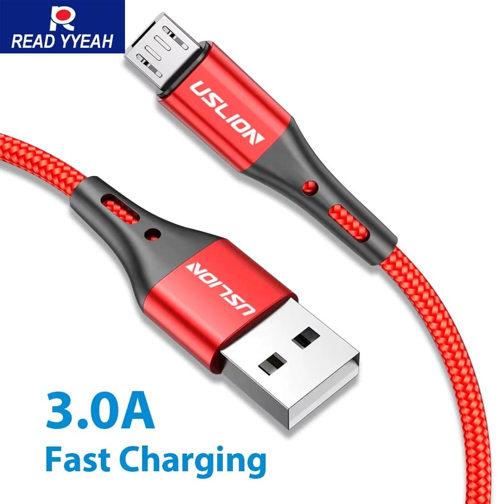 Cavo USB magnetico Micro 3A Cavo dati USB a ricarica rapida Cavo Accessori per telefoni Cavo Micro USB Android Telefono cellulare Rosso