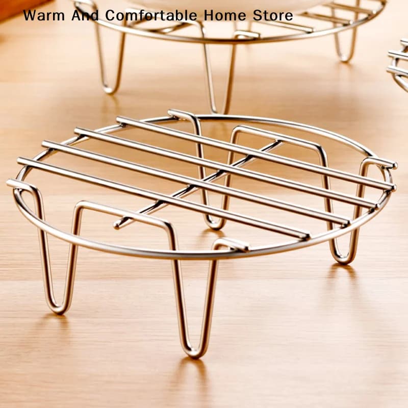Multi-purpose Stainless Steel Air Fryer Rack Bread Grill Stand Roasting Steamer BBQ Wire Holder for Kitchen Cooking Accessories