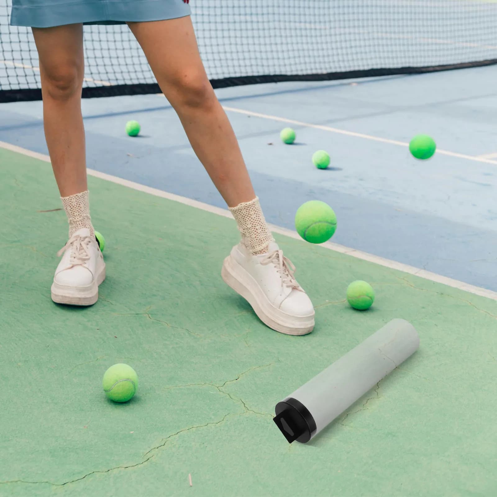 Contenitore Portatile in PVC Trasparente per Palline da Tennis, Tubo Cilindrico per Organizzare e Conservare Palline Sportive