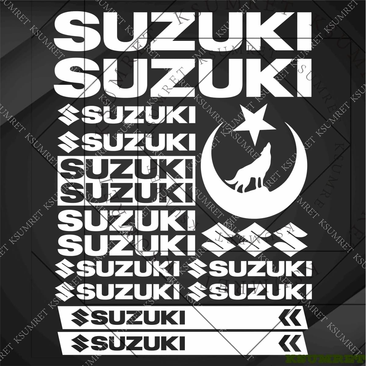 Adesivi in vinile per Suzuki, set di loghi per serbatoio, kit di emblemi per casco