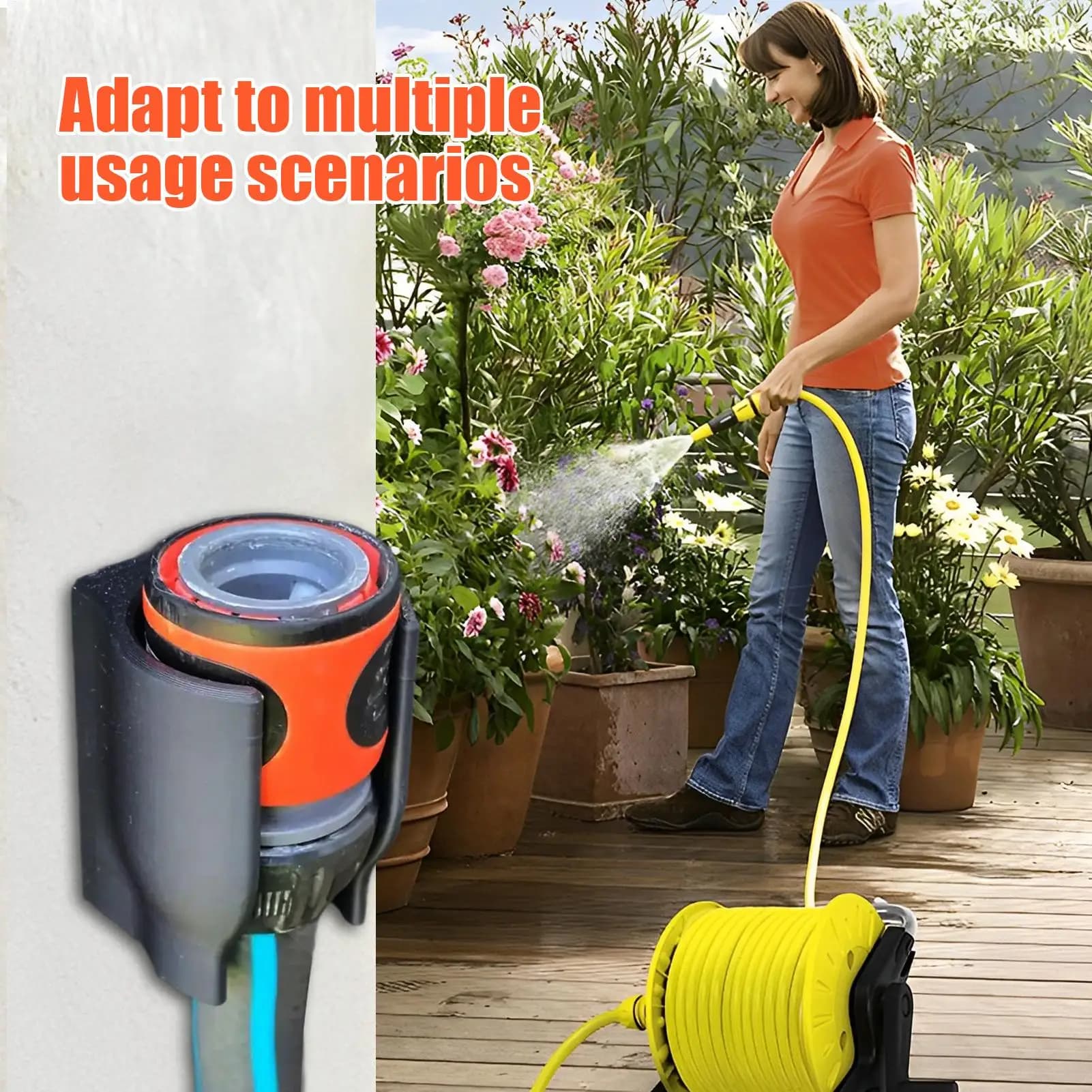 Wall Mounted Anti Slip Water Hose Holder Sprayer Attachment For Nozzles Garden Yard Outdoor Accessories