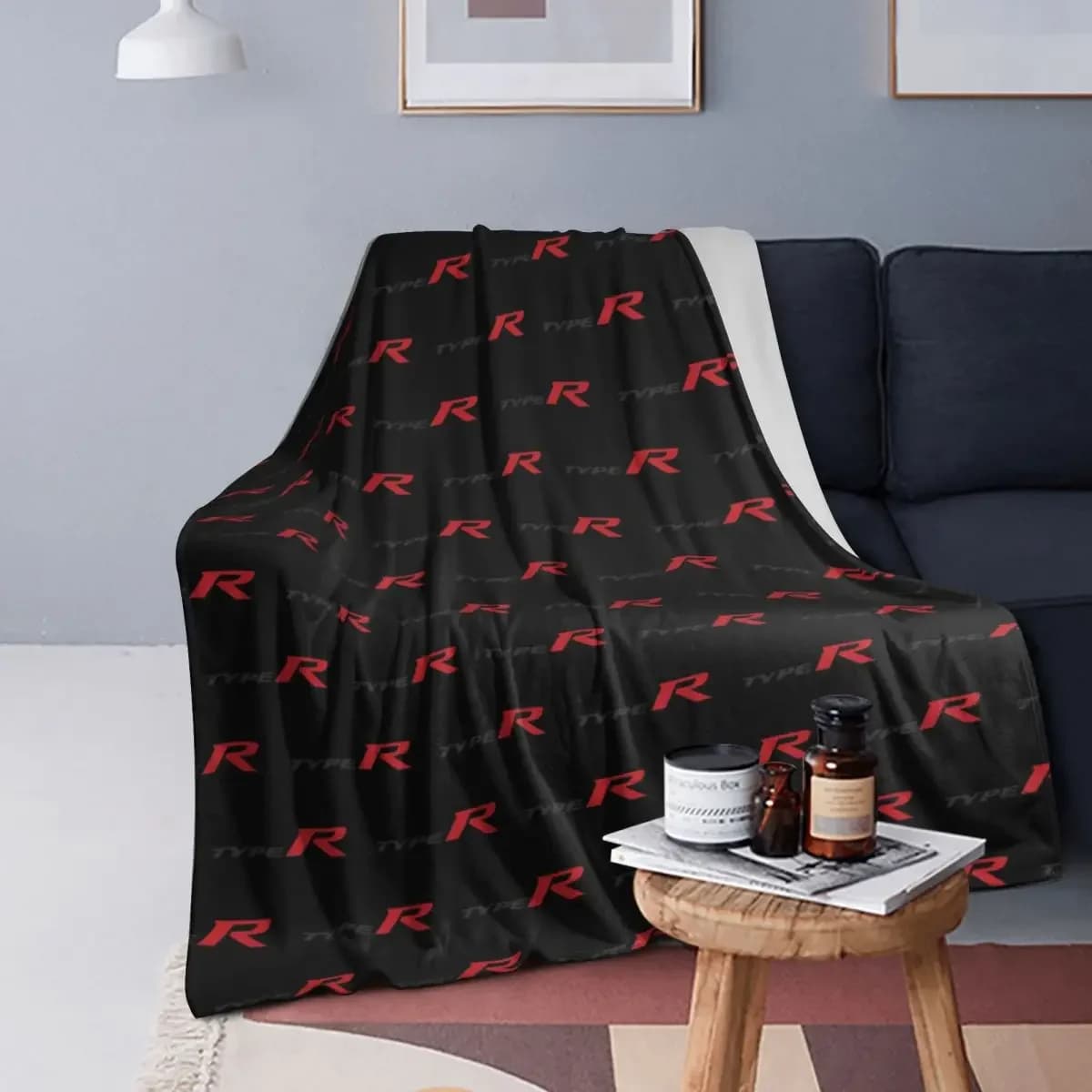 Carbon Type R Racing Stripe Blankets Soft Warm Flannel Throw Blanket Bedspread for Bed Living room Picnic Travel Home Sofa