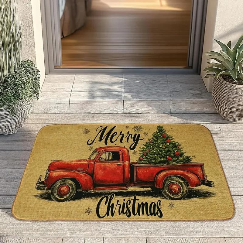 Zerbino di buon Natale Tappetino di benvenuto Zerbino anteriore antiscivolo per camera da letto Bagno Portico interno Decorazione Tappeto d'ingresso per la casa