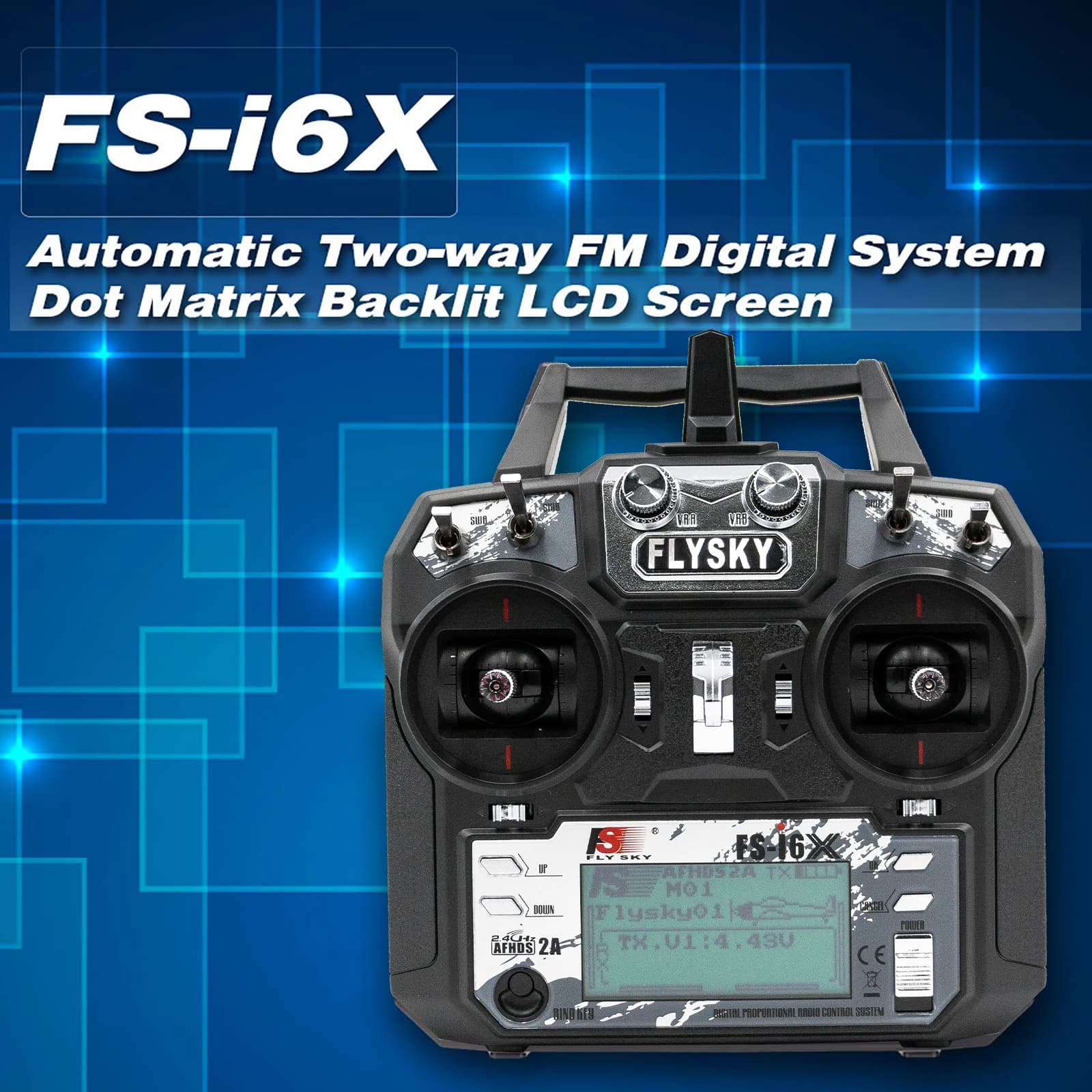 Trasmettitore RC Flysky FS-i6X 2.4GHz 10CH AFHDS 2A con Ricevitore FS-iA10B per Droni, Aerei ed Elicotteri RC