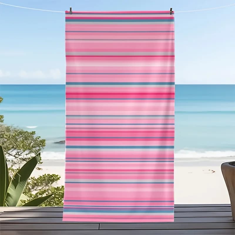 Vibrant Striped Beach Towel 80x160cm Oversized Bath Pool Mat Set Tropical Summer Picnic Beach Vacation Gift