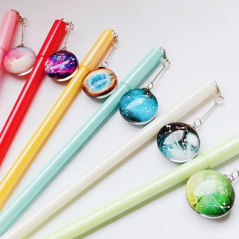 12 pezzi 12 penna gel costellazione studente coreano personalizzato modellazione rete rossa cancelleria creativa penna ad acqua cielo stella nera