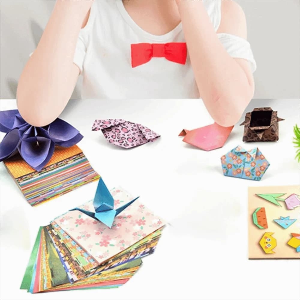80 pcs Colorful Double Sided Origami Paper Fold Art Material DIY Handmade Folding Papers Flower Craft Paper Scrapbooking Decor