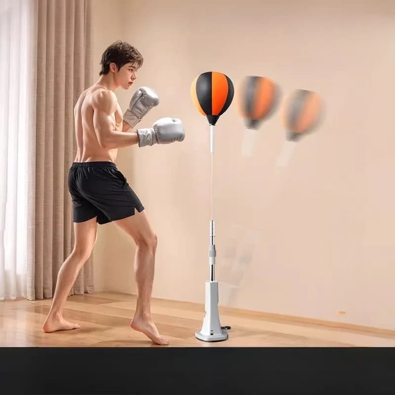 Silent Boxing Bag for Home, Adjustable Boxing Set with Fast Ball, Antistress, Adult Reaction Training