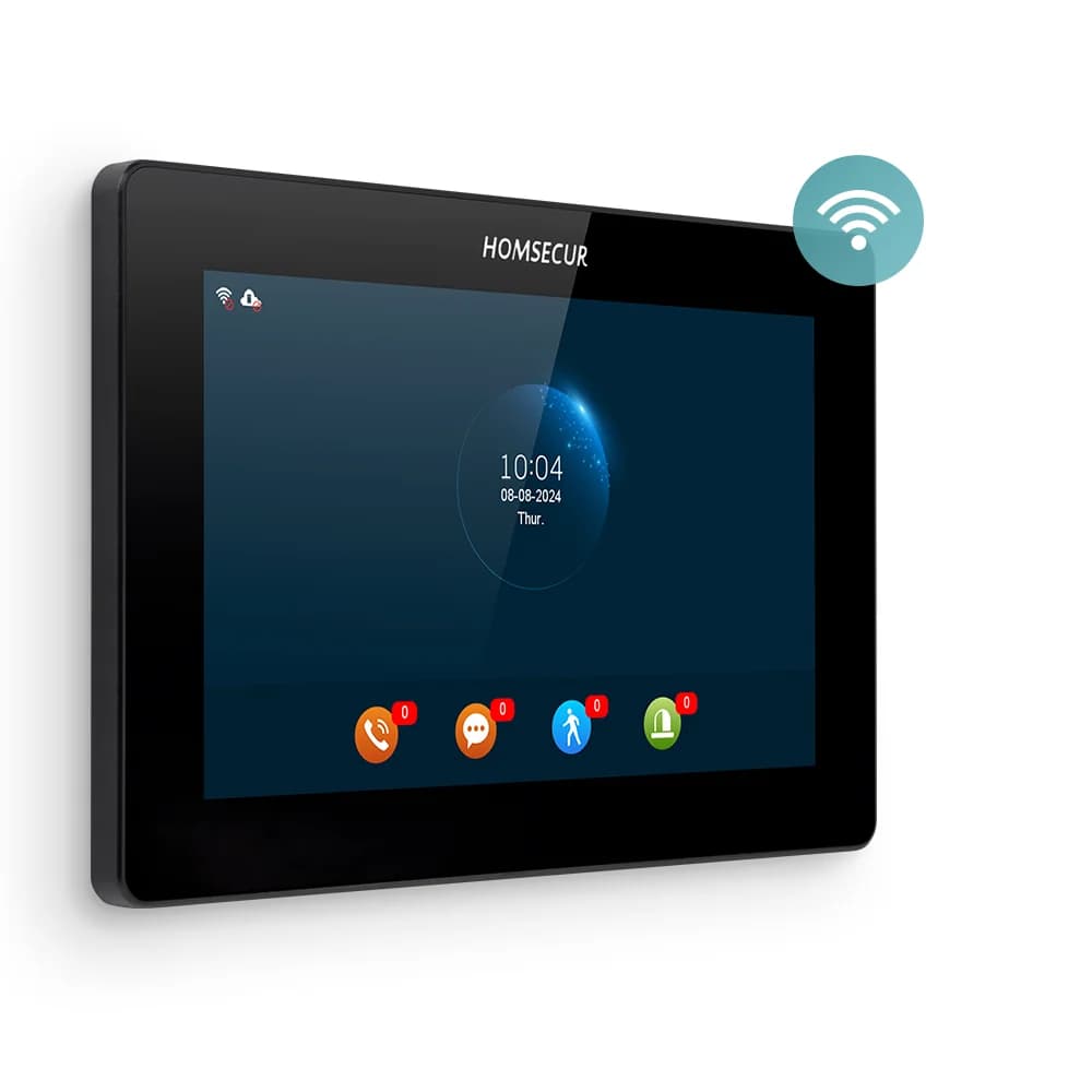 (Not Standalone) HOMSECUR 86721TM-B Indoor Unit Touch Screen for HDK WIFI Video Doorbell Intercom