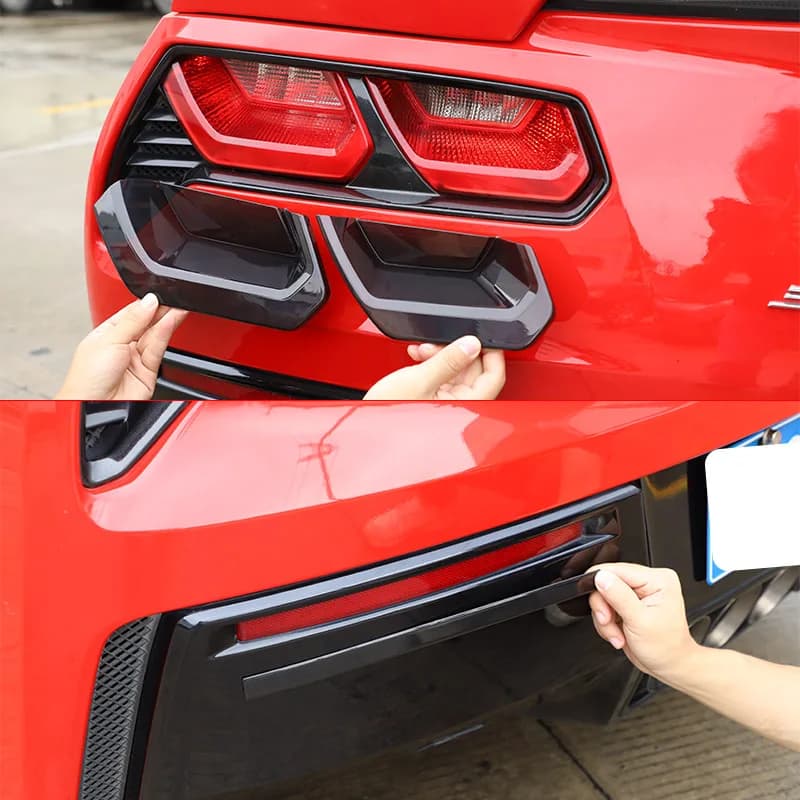 Per Chevrolet Corvette C7 2014-2019 ABS Nero Auto Fanale posteriore posteriore Fendinebbia posteriori Copertura oscurante Trim Adesivo Accessori auto