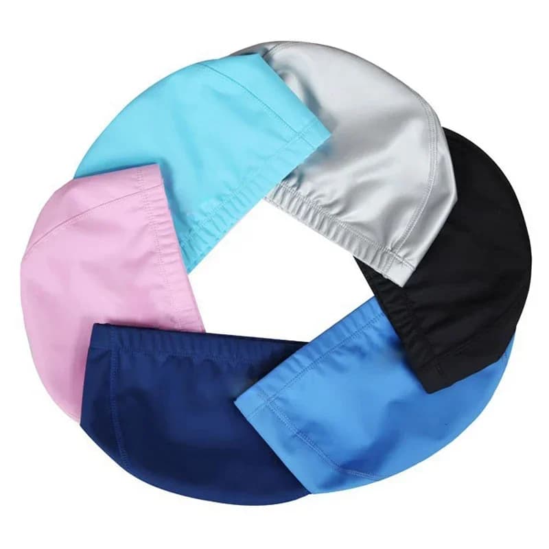 High-Elastic Waterproof Non-Cramping Professional PU Swimming Cap for Men and Women, Extra-Large Adult Long Hair Pool Cap