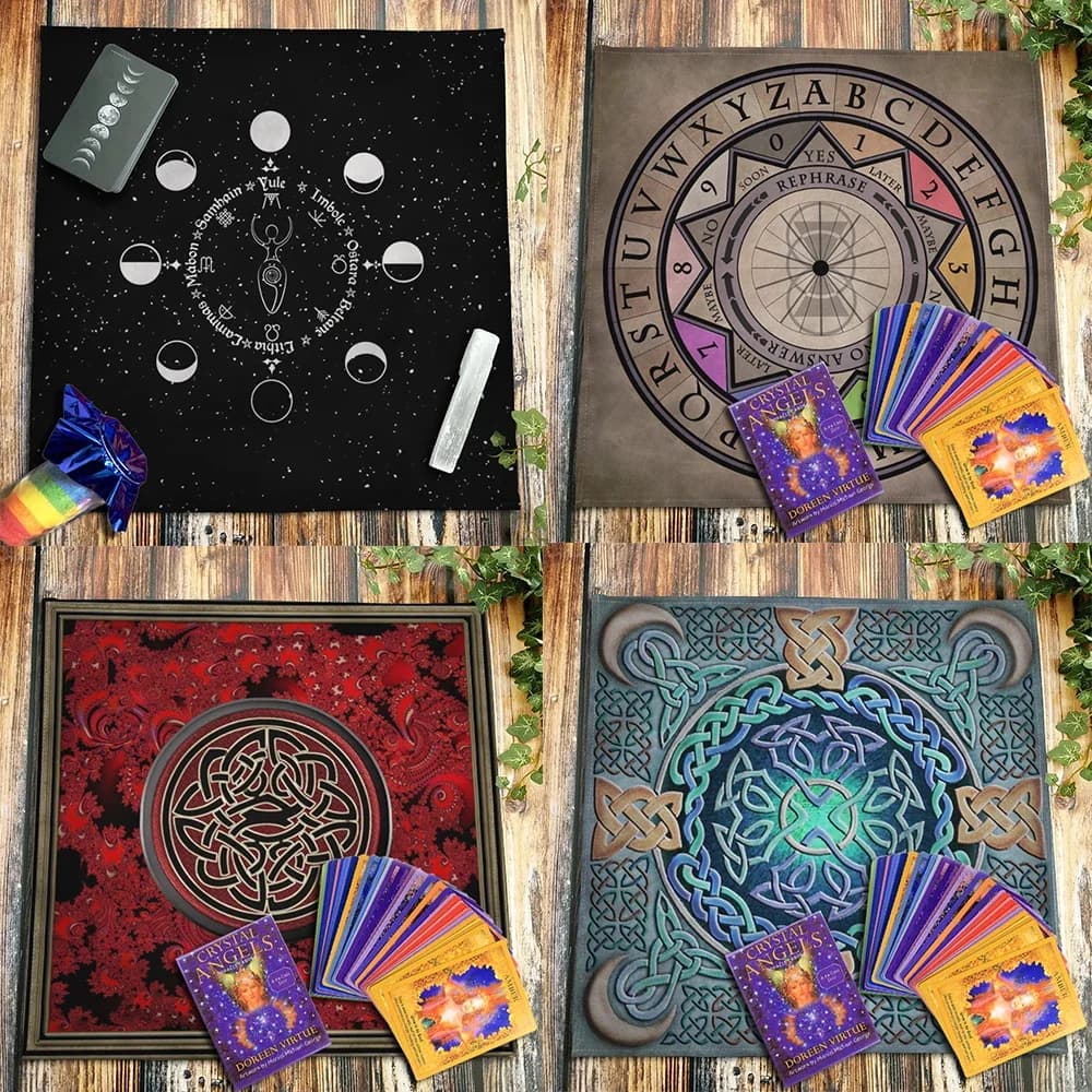 Tarocchi tovaglia altare panno Pagan divinazione gioco da tavolo fortuna astrologia Oracle Card Mat nuovo