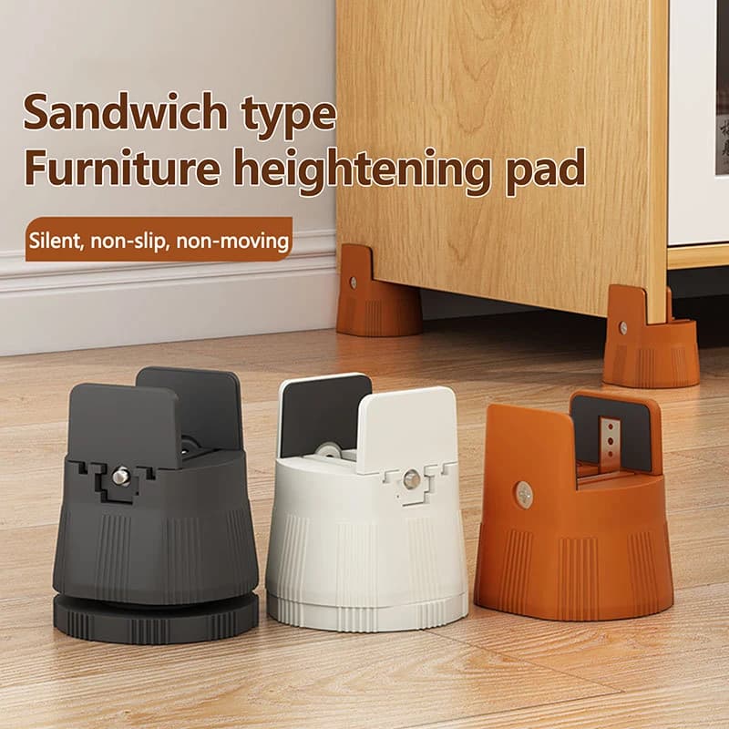 Rialzo per mobili Piedini per sedie ad altezza regolabile Gambe Gambe antiscivolo resistenti per divano, tavolo, letto, armadio, mobili, tappetino rialzato