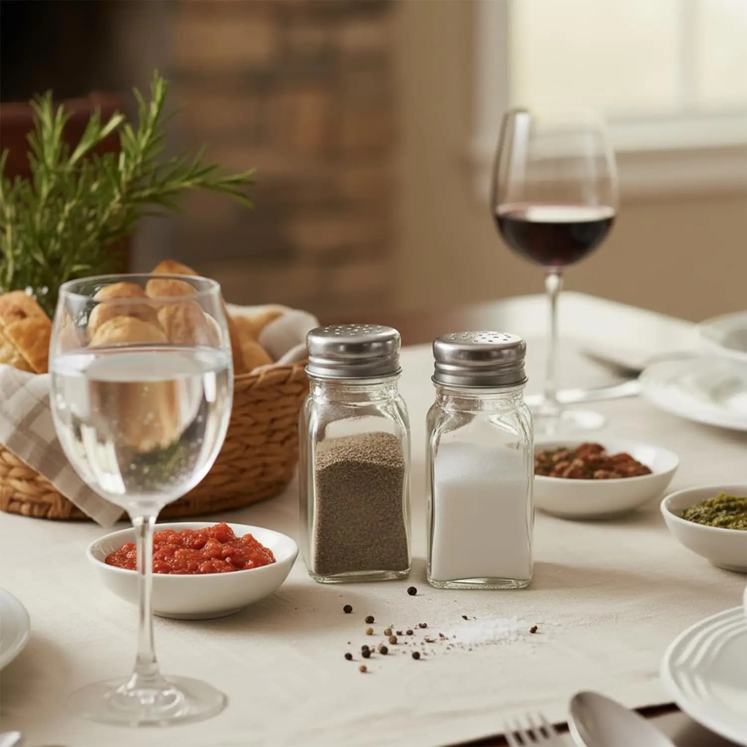 Set di saliere e pepiere in vetro trasparente, gadget da cucina per la tavola
